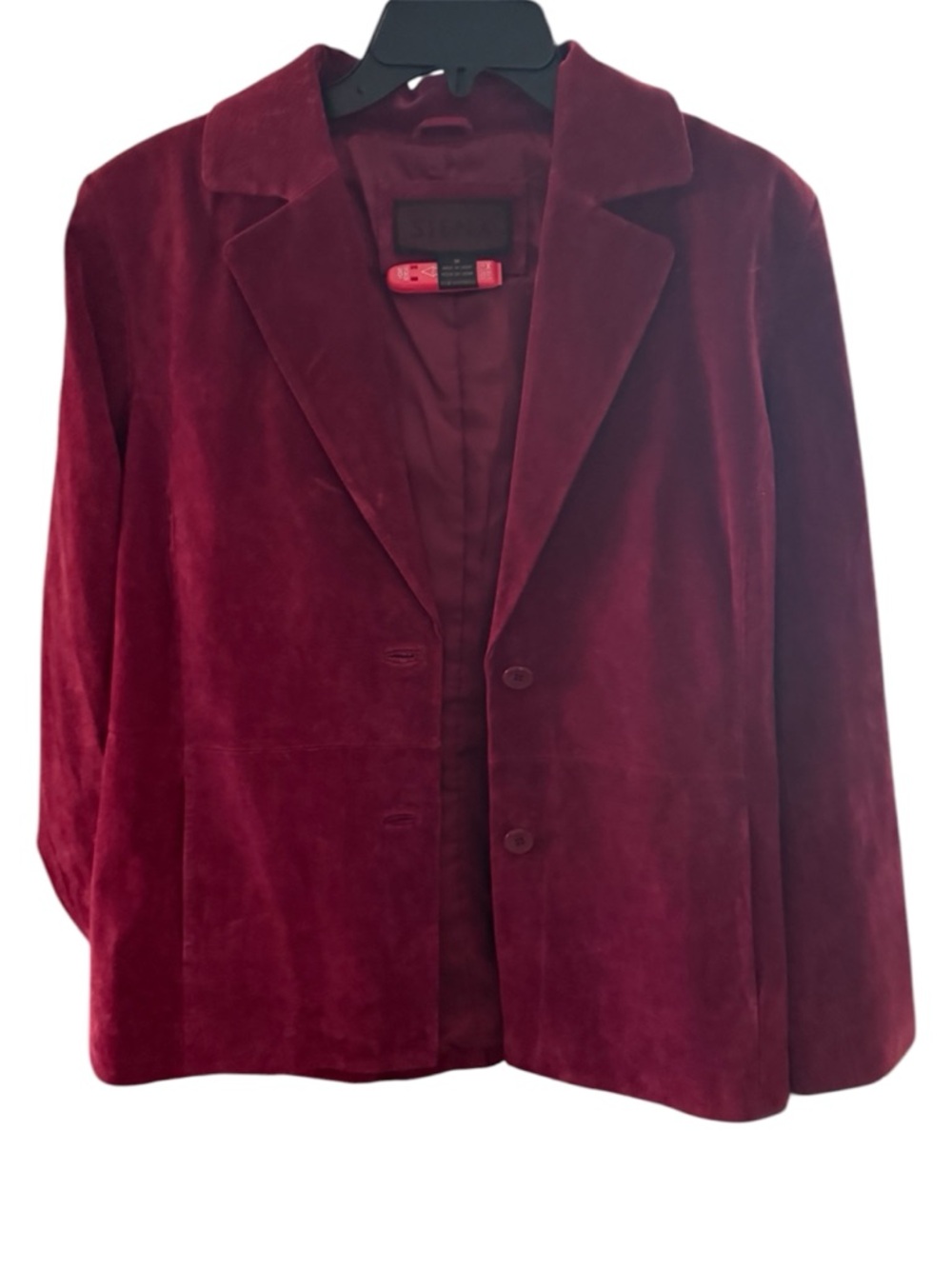 Maroon leather soft heavy blazer jacket